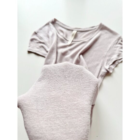 Aritzia GROUP BY BABATON Lifestyle Lilac Linen Blend Jersey T-Shirt Top, Size XS - Picture 7 of 15